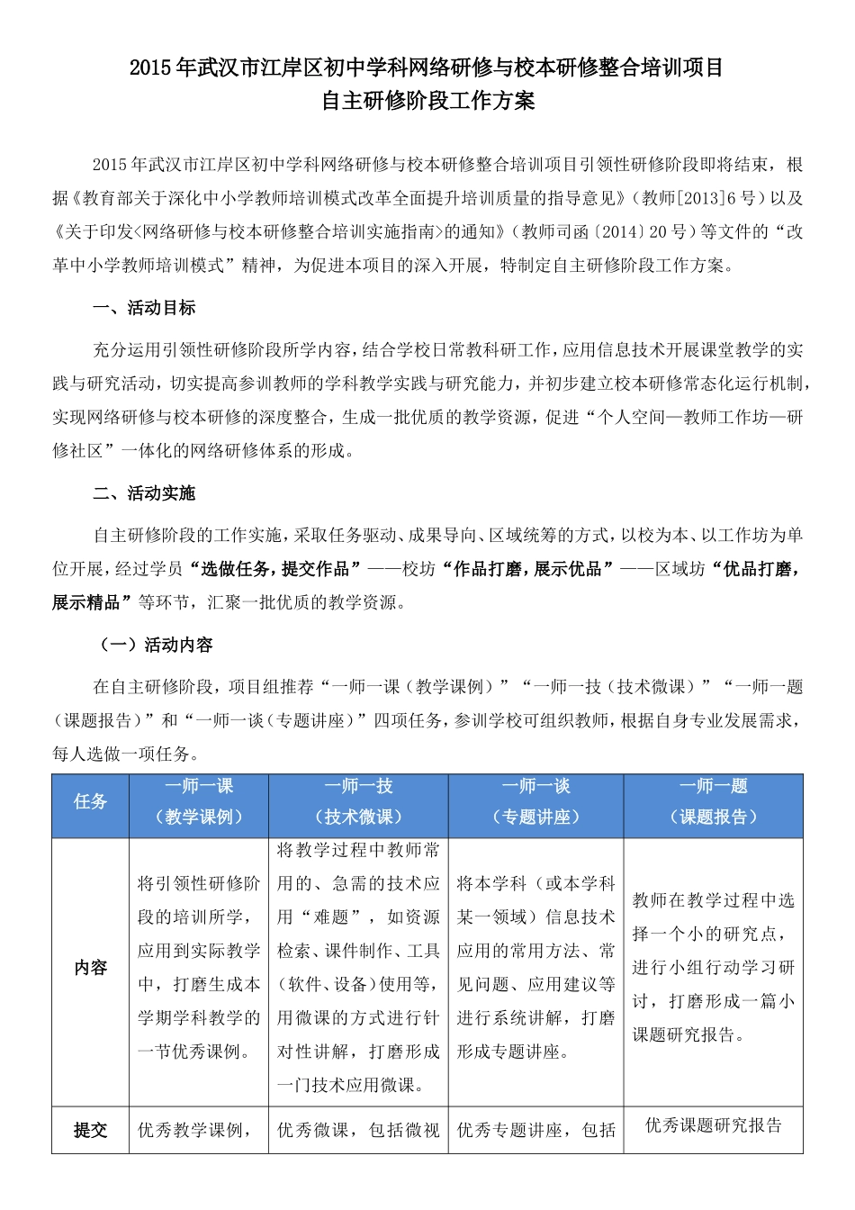 江岸自主研修阶段工作方案_第1页