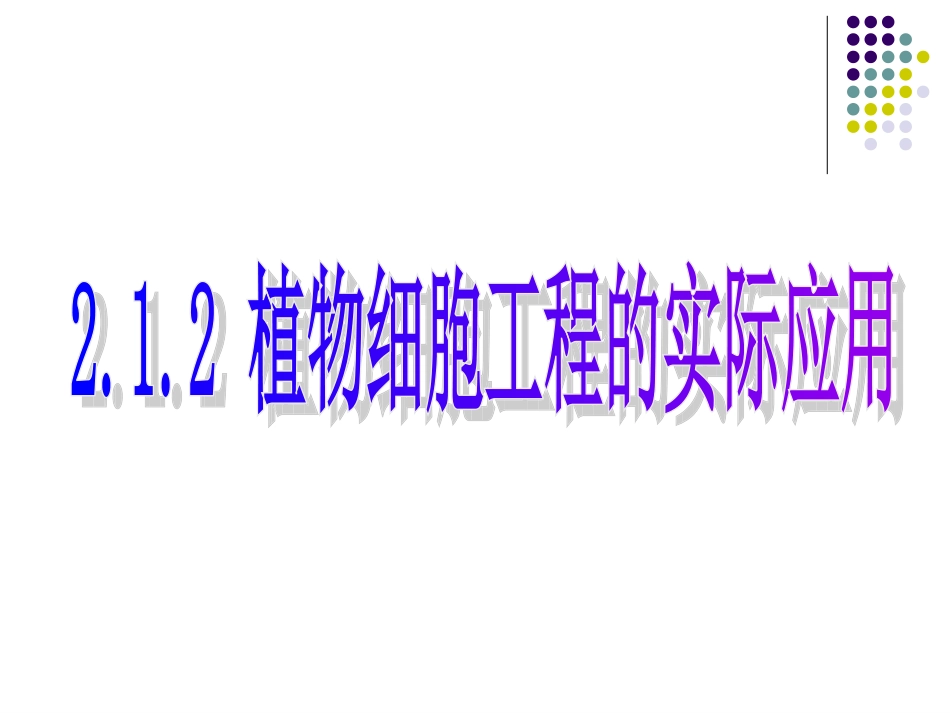 人教版高中生物选修3专题二-212植物细胞工程的实际应用_第1页
