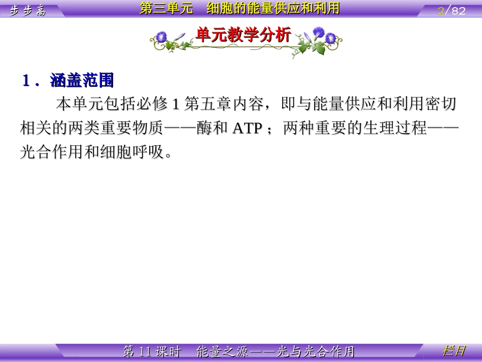 第3单元第11课时-能量之源——光与光合作用_第2页