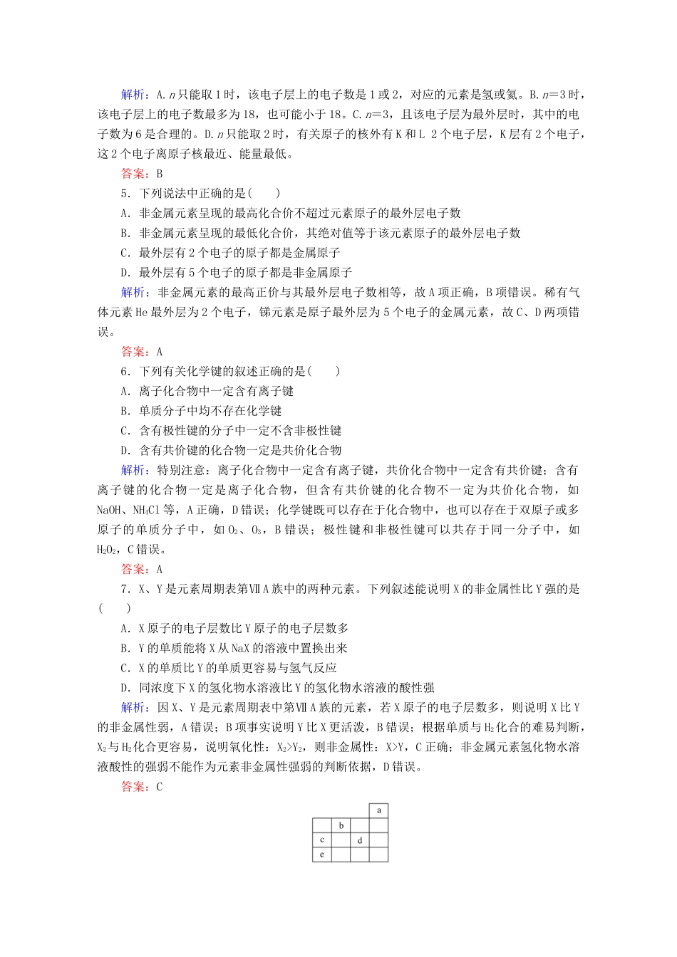 高中化学 综合素养测评（四）（含解析）新人教版必修第一册-新人教版高一第一册化学试题_第2页