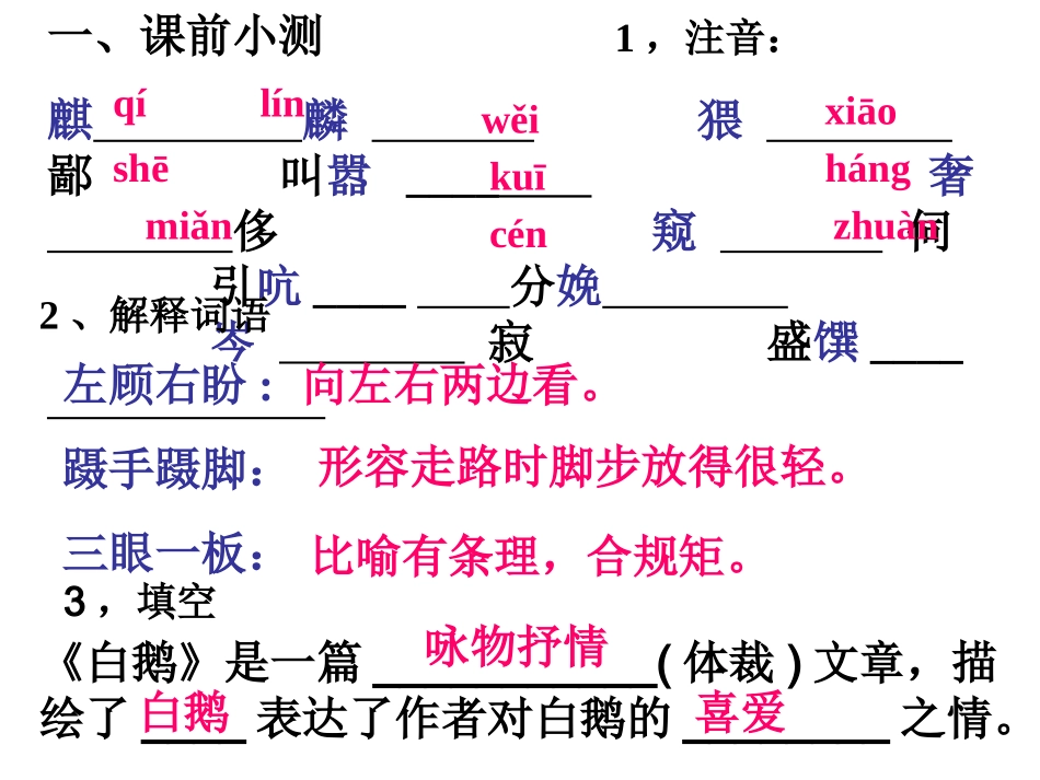 人教版四年级语文上册《白鹅》_第2页