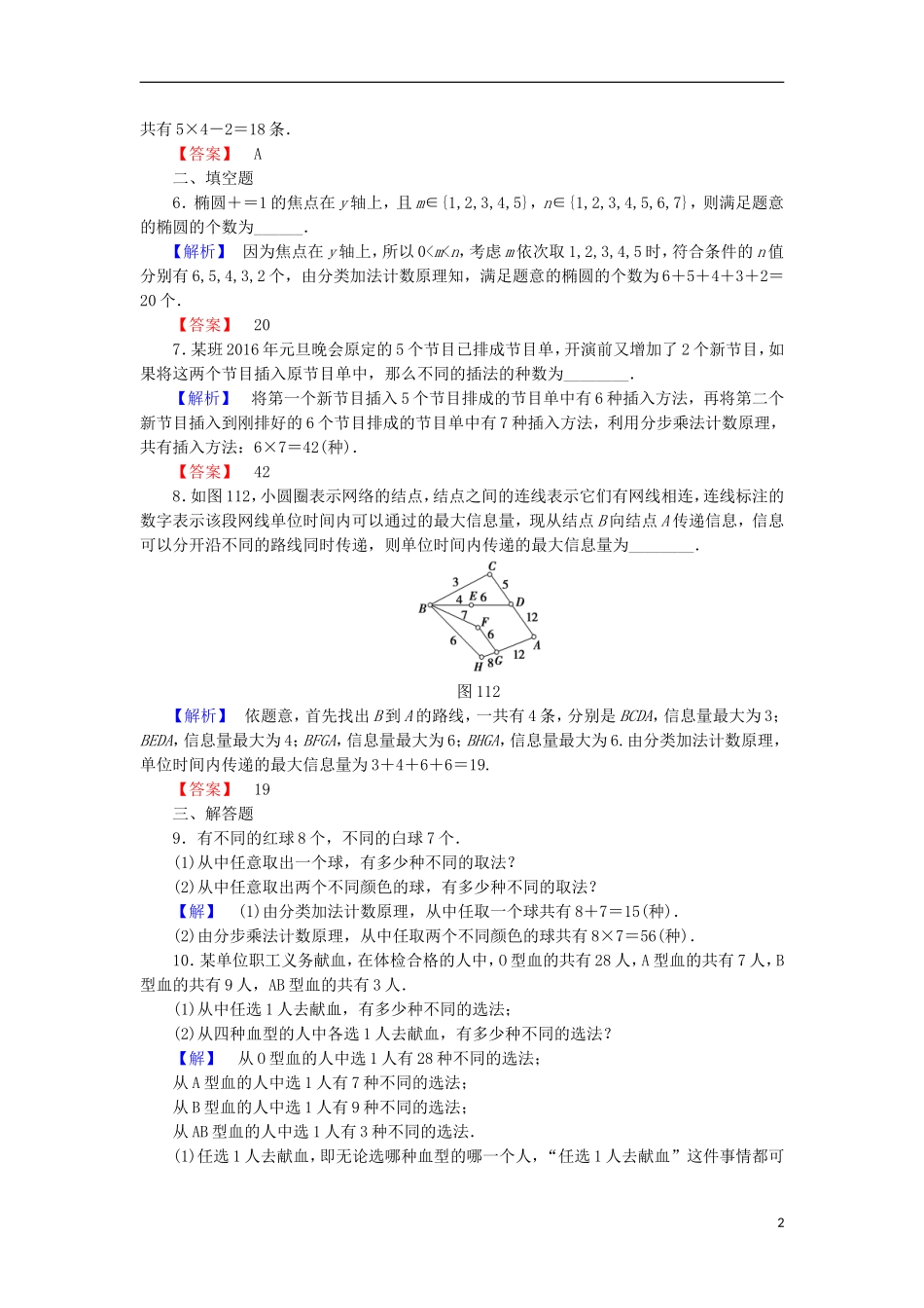 高中数学 第1章 计数原理 1.1.1 分类加法计数原理与分步乘法计数原理学业分层测评 北师大版选修2-3-北师大版高二选修2-3数学试题_第2页