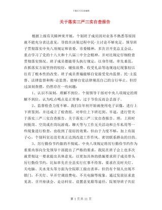 关于落实三严三实自查报告