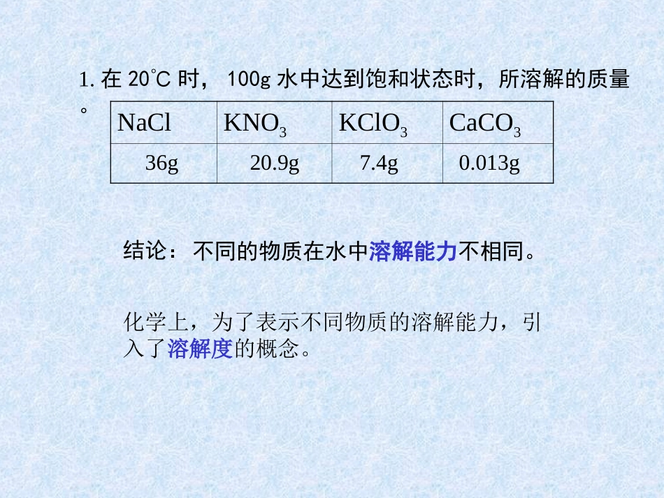 人教课标版九年级化学下册92第二课时溶解度PPT课件_第2页