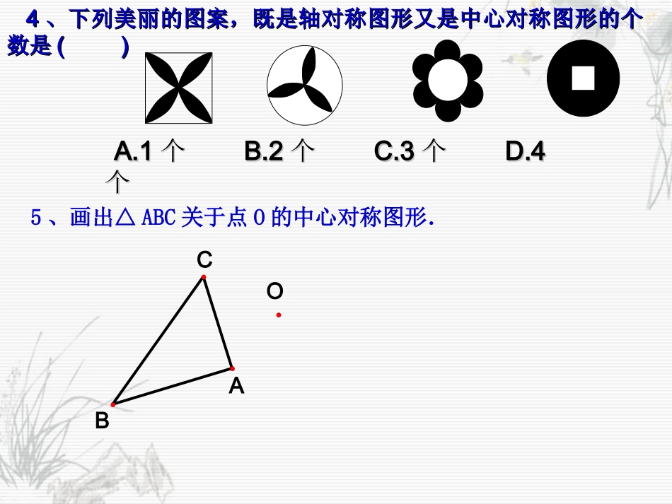 关于原点对称的点的坐标上课4_第3页