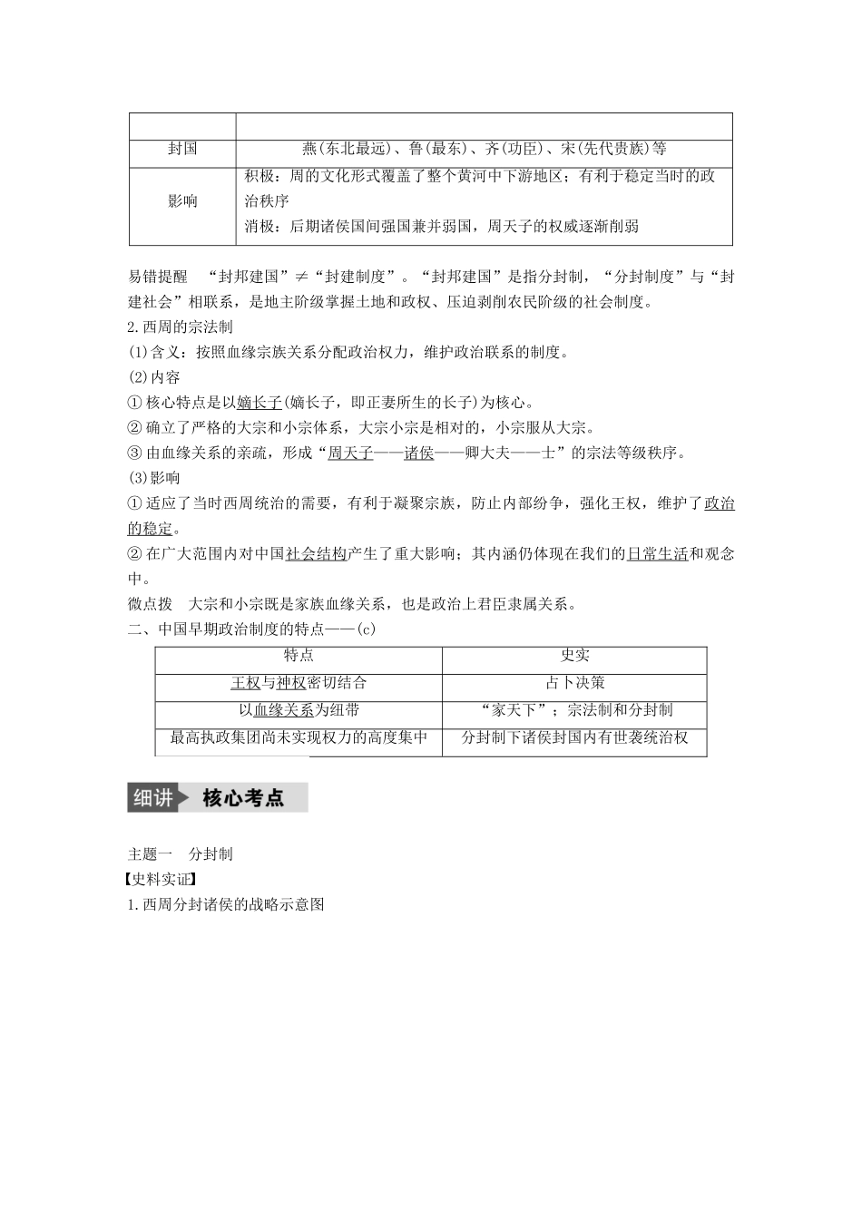 （浙江选考）高考历史总复习 专题1 古代中国的政治制度 考点1 中国早期政治制度的特点-人教版高三全册历史试题_第2页