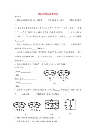 九年级物理上册 134 电压和电压表的使用课时作业 苏科版试卷