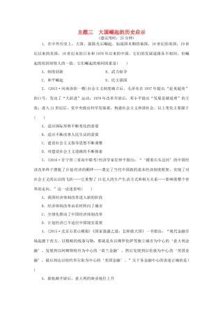 优化方案（通史全国卷）高考历史二轮总复习 板块2 热点主题专项训练 主题三 大国崛起的历史启示-人教版高三全册历史试题