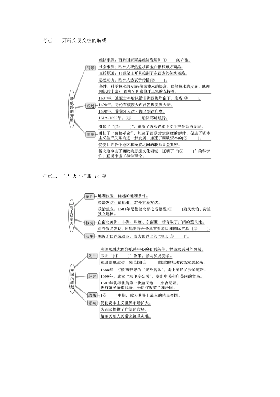 高考历史总复习 专题九 走向世界的资本主义市场 第22讲 开辟文明交往的航线及血与火的征服与掠夺教师用书 人民版-人民版高三全册历史试题_第2页