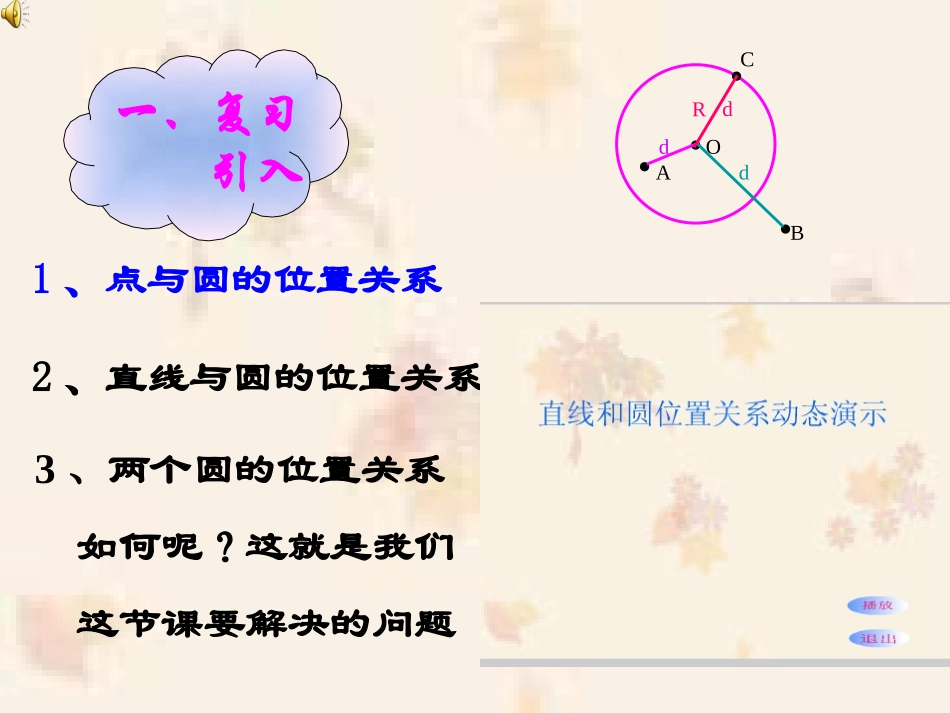 人教版数学九上242《与圆有关的位置关系》(圆和圆的位置关系)课件_第1页