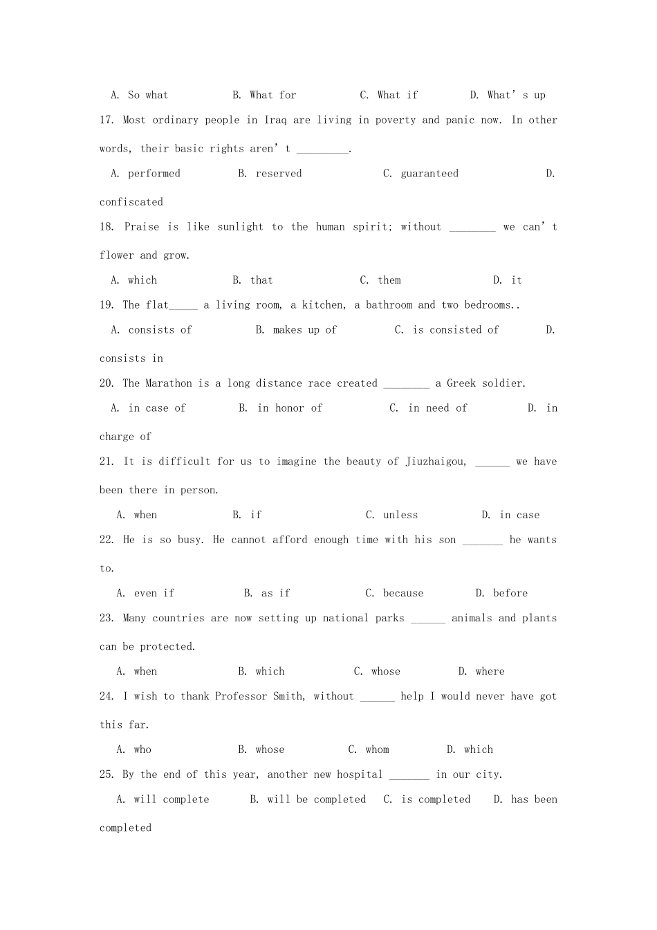 天津市静海区 高二英语10月月考试卷_第3页