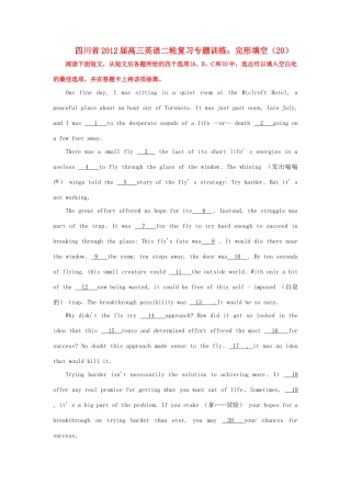 四川省高三英语二轮复习 专题训练 完形填空(试卷