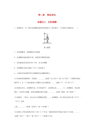 中考物理一轮复习 基础考点一遍过 第二章 物态变化 命题点2 水的沸腾试卷