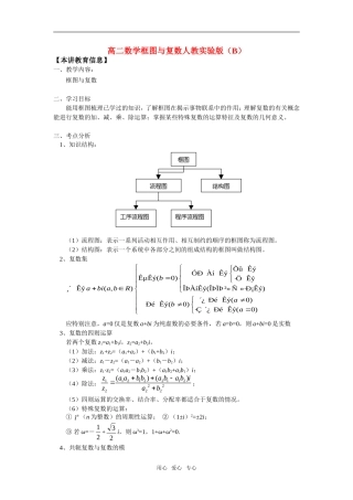 高二数学框图与复数人教实验版（B）知识精讲