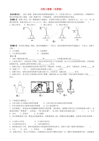 中考物理总复习 力的三要素试卷