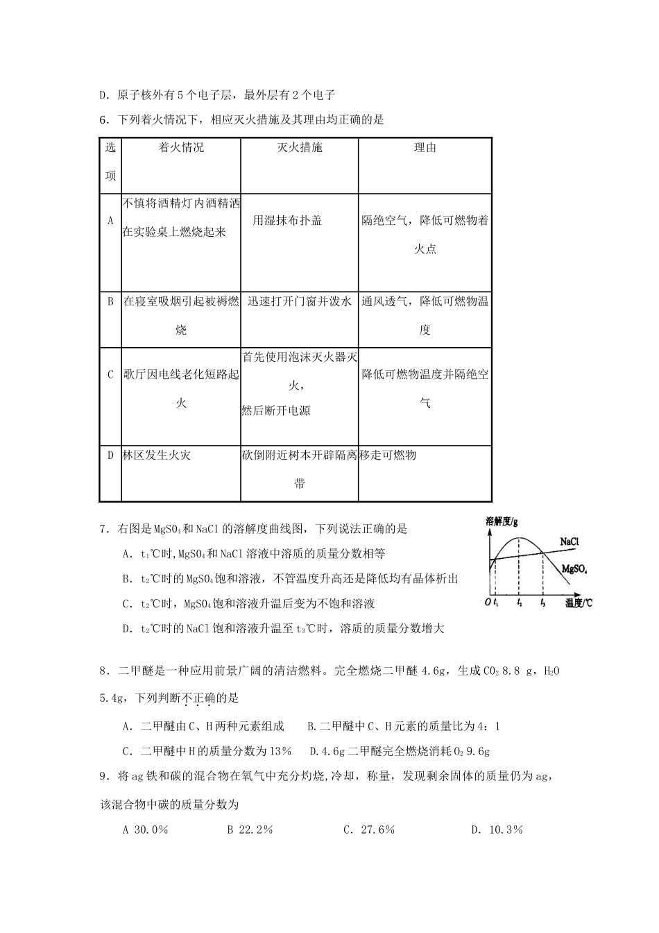 四川省绵阳市中考化学真题试卷_第2页