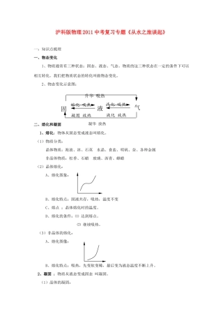 中考物理复习专题 (从水之旅谈起)沪科版试卷