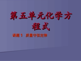 化学质量守恒定律(2)