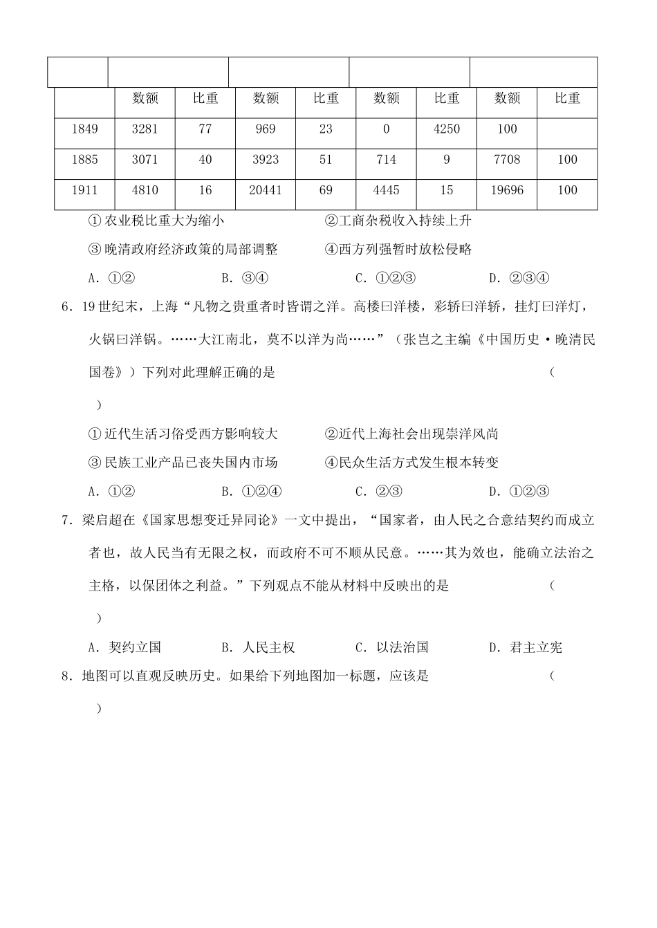 高考历史优题训练系列（1）-人教版高三全册历史试题_第2页