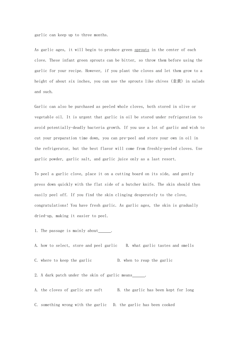 四川省成都市高考英语二轮复习 阅读理解提升选练80集之(45)试卷_第3页