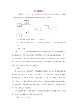 化学 考题精选复习8 我们周围空气 试题