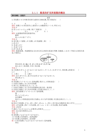 高中数学 3.1.1数系的扩充和复数的概念课后习题 新人教A版选修2-2-新人教A版高二选修2-2数学试题