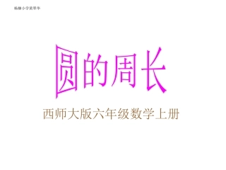 小学六年级数学上册圆的周长