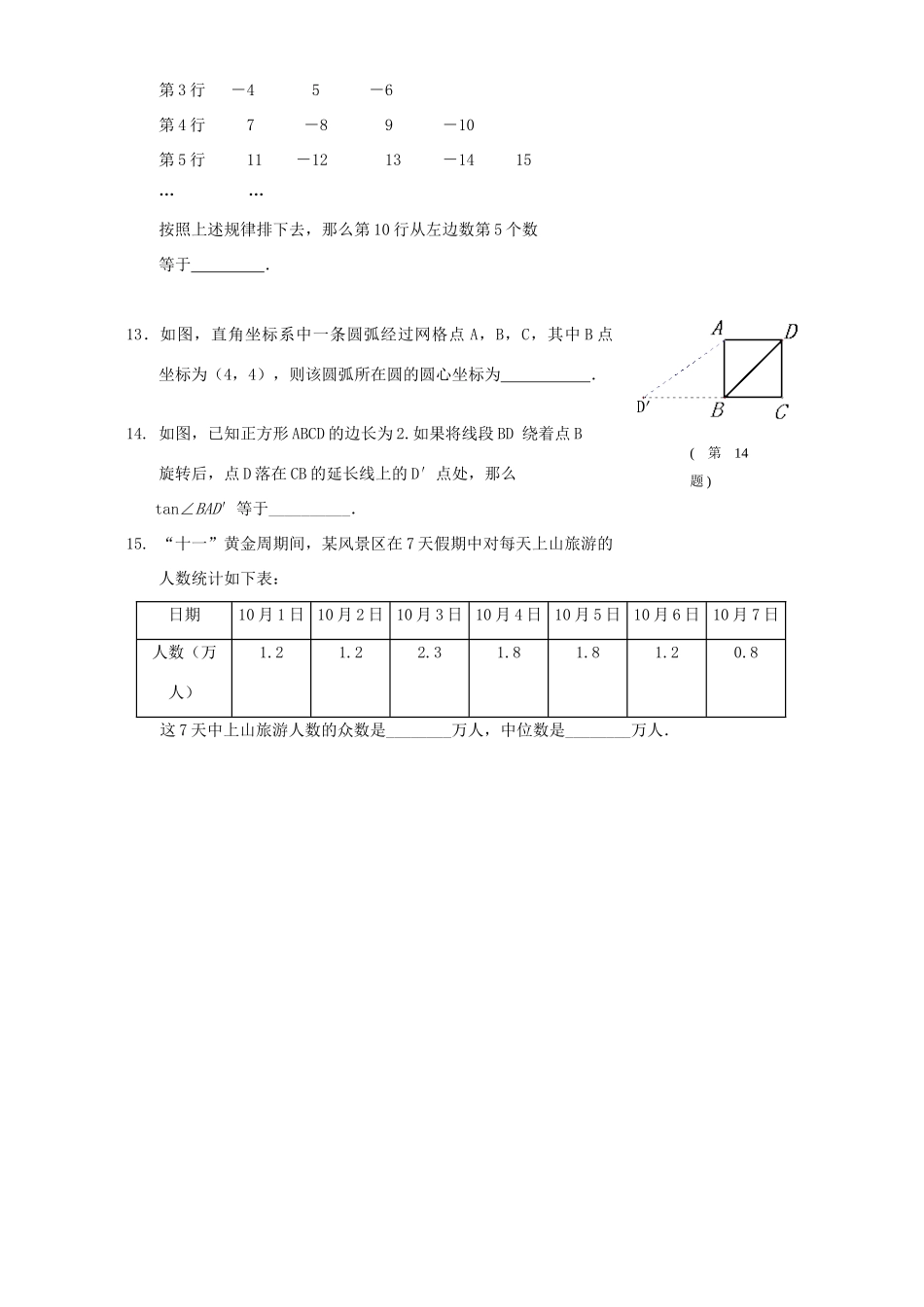 九年级数学质量检测样卷试卷_第3页