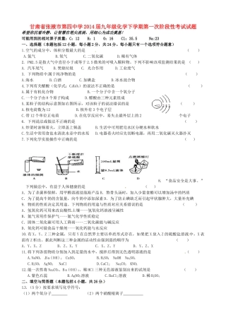 九年级化学下学期第一次阶段性考试试卷试卷