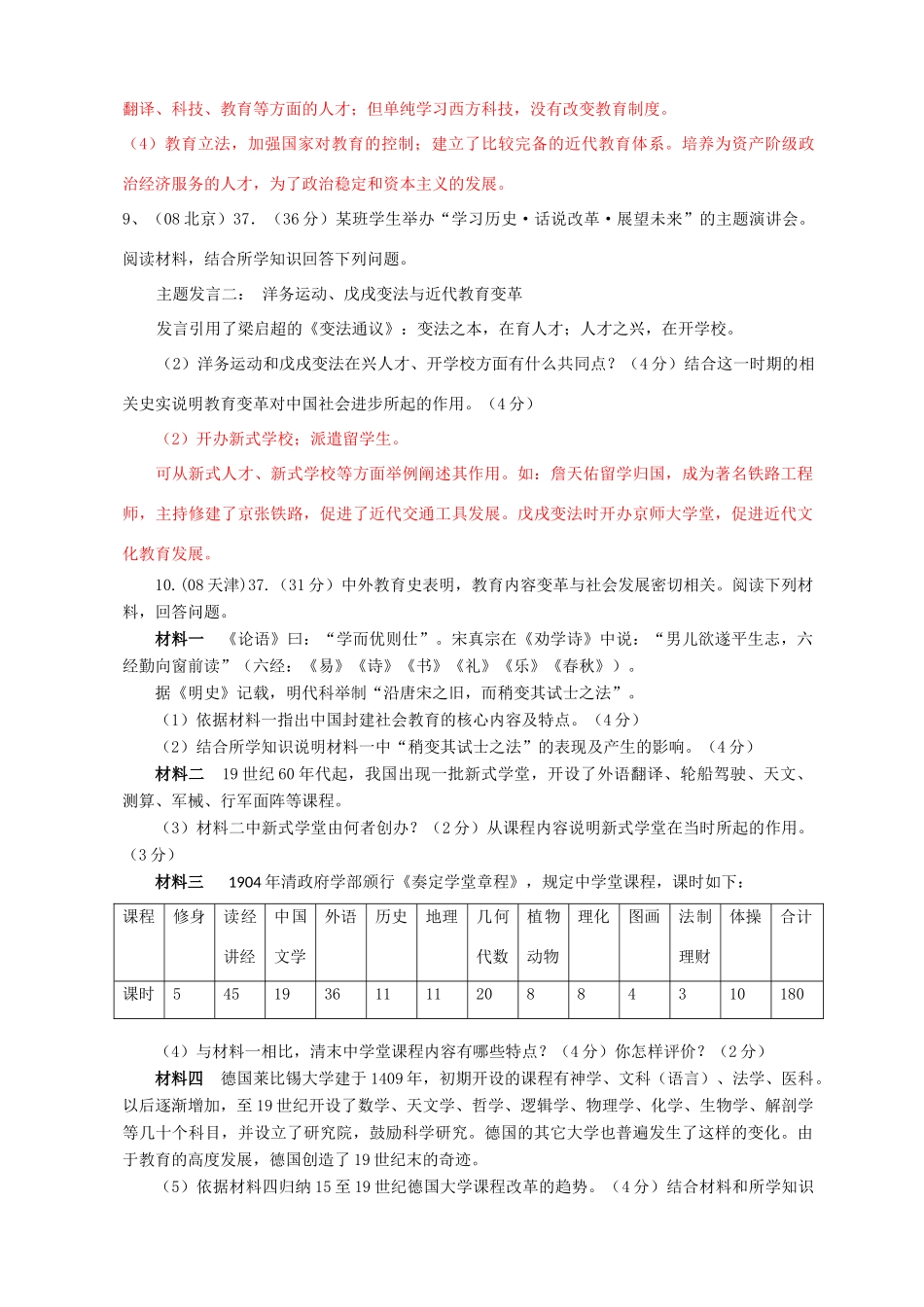 高一历史中国近代文化高考汇编新人教版_第3页