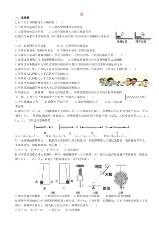 中考物理专题复习(力)训练 教科版试卷