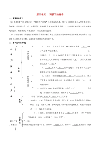 九年级历史下册 第三单元(两极下的竞争)单元总结 北师大版 试卷