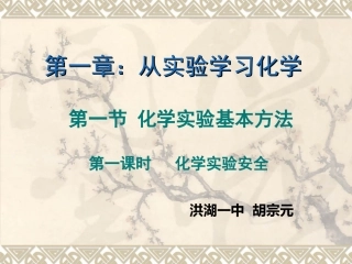 第一节《化学实验的基本方法》第一课时