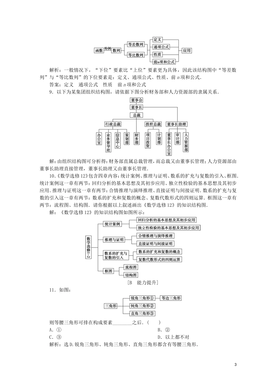 高中数学 第四章 框图 4.2 结构图练习（含解析）新人教A版选修1-2-新人教A版高二选修1-2数学试题_第3页