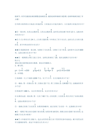 分数应用题精选