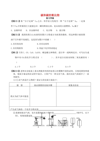 九年级化学上册 第6单元(碳和碳的氧化物)复习课(新版)新人教版试卷
