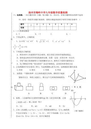 九年级数学5月(二模)试卷 新人教版试卷
