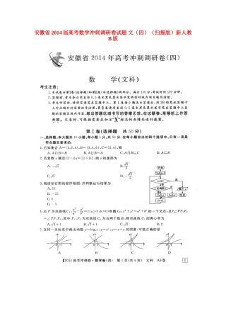 安徽省高考数学冲刺调研卷试卷 文(四)(扫描版)新人教B版试卷