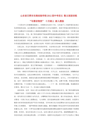 中考语文 散文阅读训练 写景状物类 十月湖上 新人教版试卷