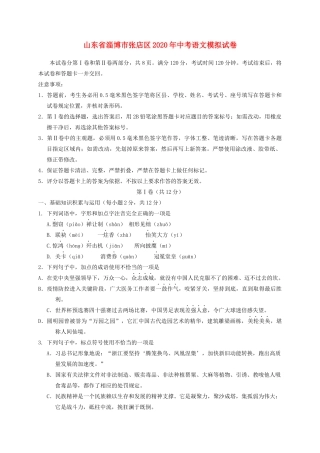 山东省淄博市张店区中考语文模拟试卷试卷