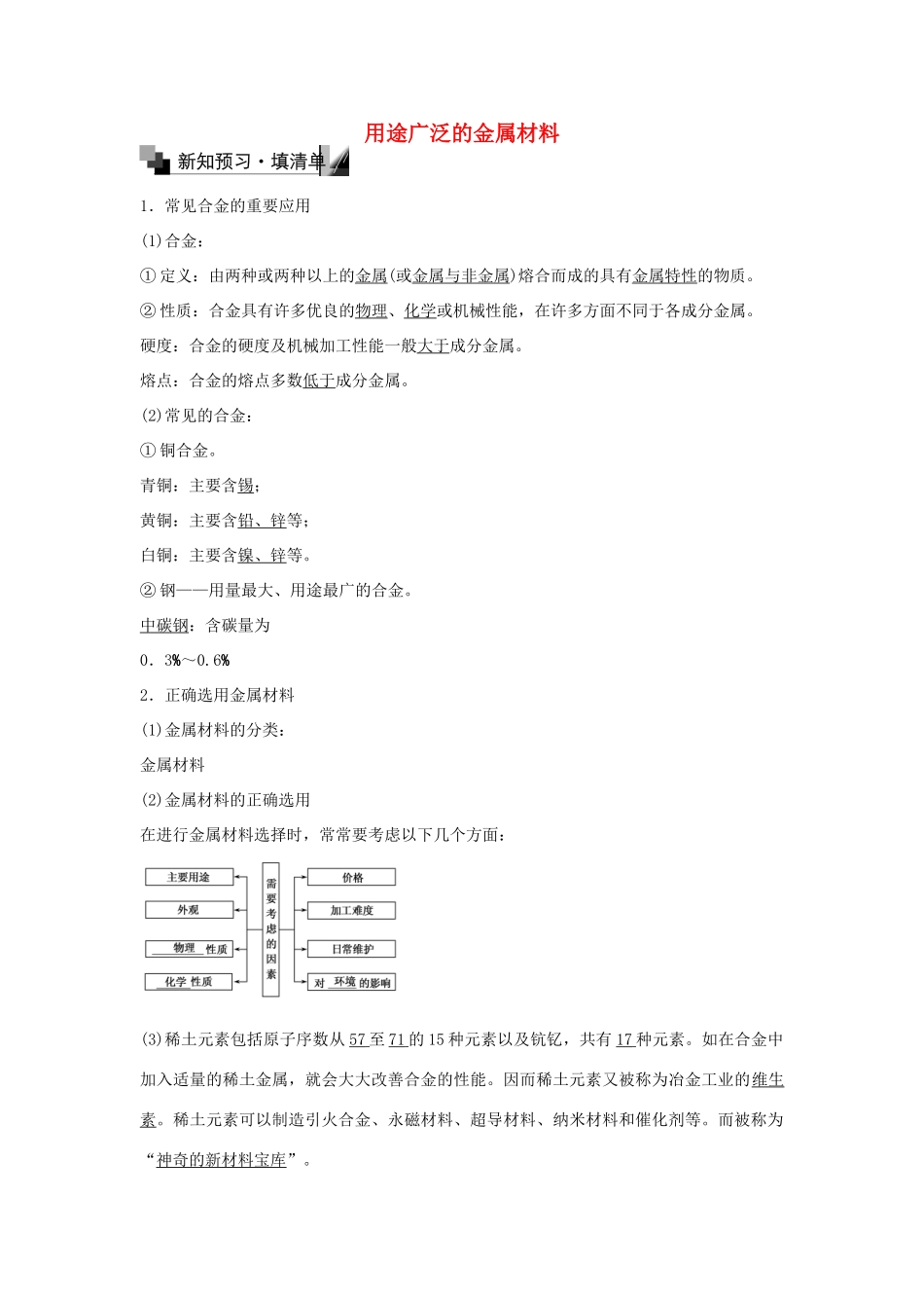 高中化学 3.3 用途广泛的金属材料练习 新人教版必修1-新人教版高一必修1化学试题_第1页