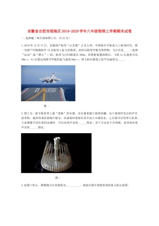 安徽省合肥市瑶海区 八年级物理上学期期末试卷试卷