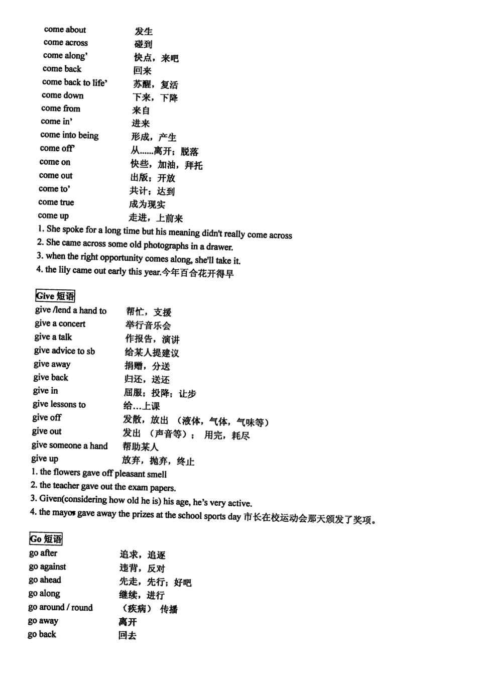 四川省成都市高考英语自主复习资料 高考动词短语归纳小结试卷_第2页