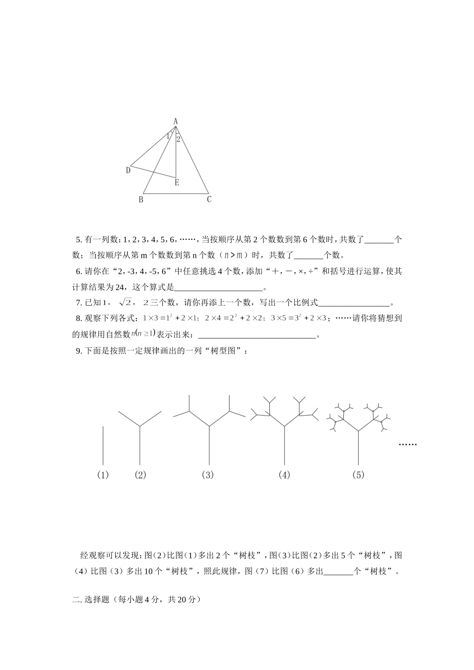 九年级数学专题复习(一)浙江版试卷_第2页