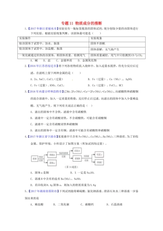 决胜中考化学压轴题揭秘 专题11 物质成分的推断(中考题，无答案) 试题