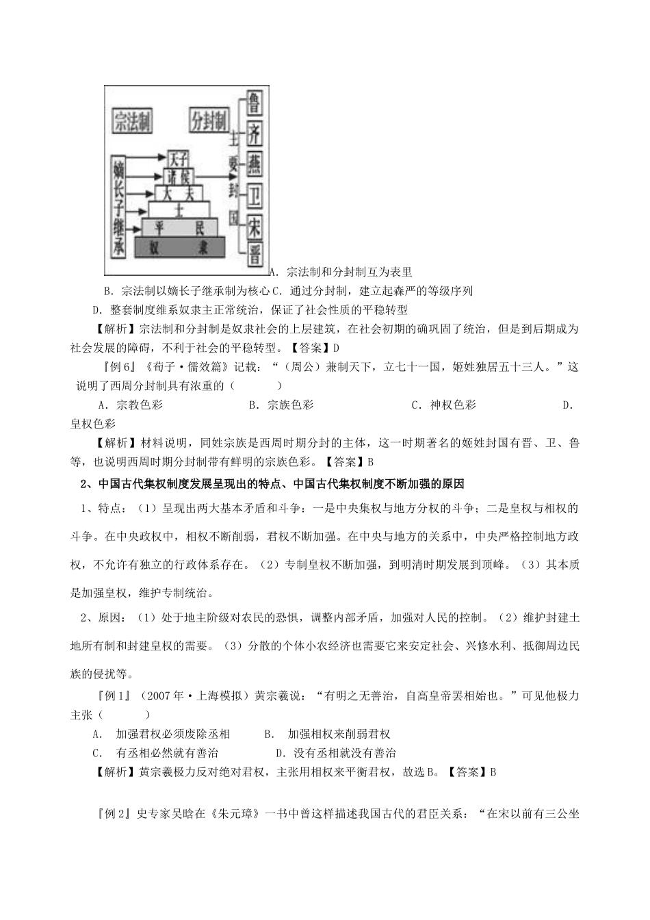 高一历史政治史复习要点课课通必修一_第3页