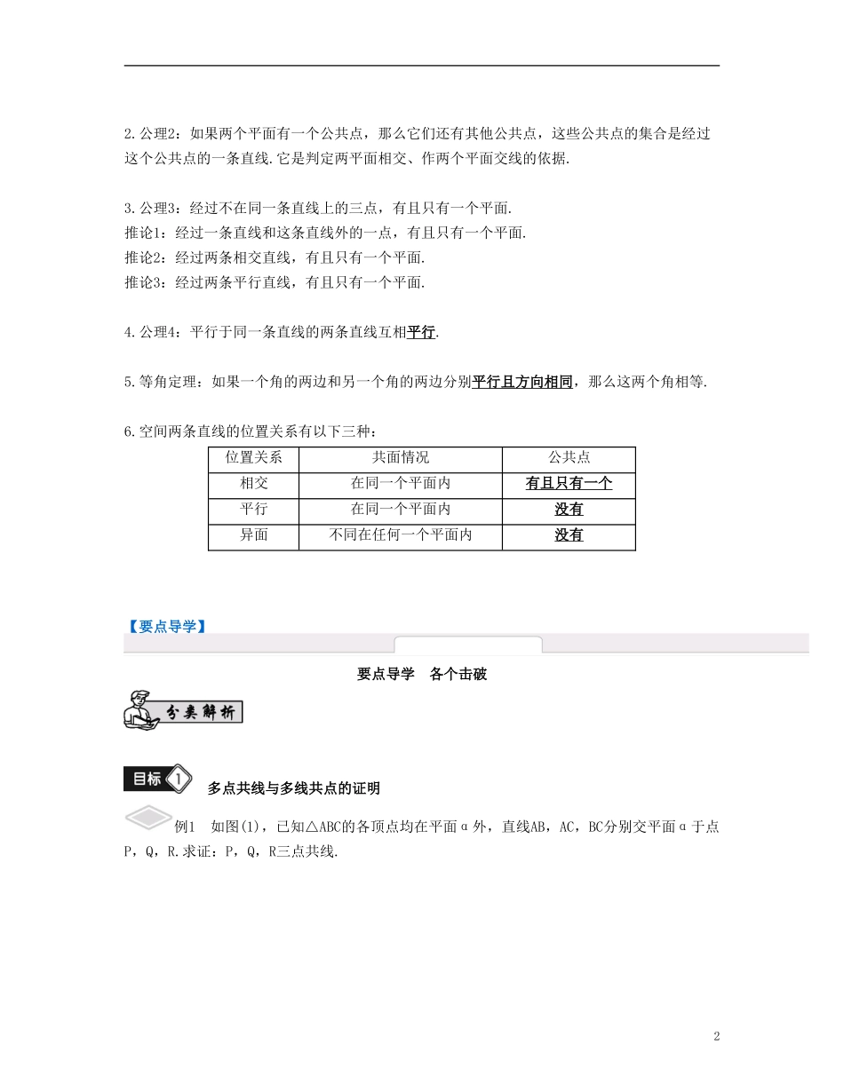 （江苏专用）高考数学大一轮复习 第九章 立体几何初步 第49课 平面的性质与空间直线的位置关系 文-人教版高三全册数学试题_第2页