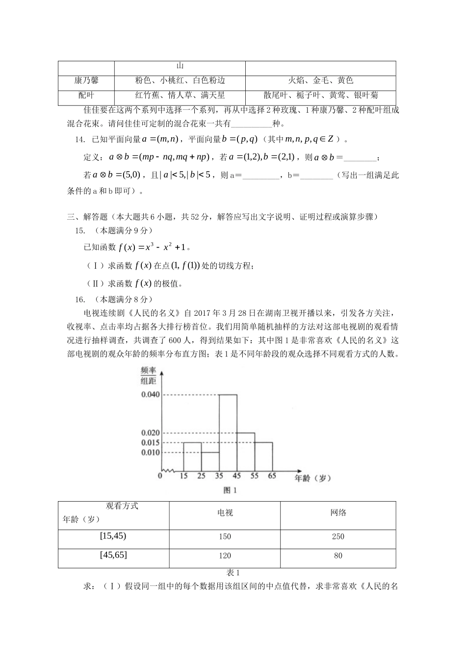 北京市东城区 高二数学下学期期末考试试题 理 试题_第3页