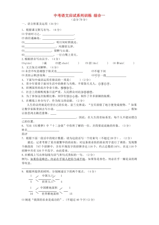 中考语文应试系列训练 综合一试卷