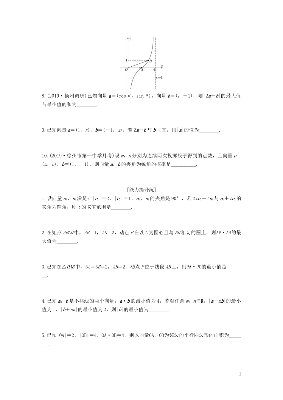 （江苏专用）高考数学一轮复习 加练半小时 专题5 平面向量、复数 第38练 平面向量的数量积 文（含解析）-人教版高三全册数学试题_第2页